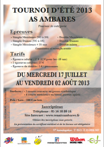 Affiche tournoi d'été 2013